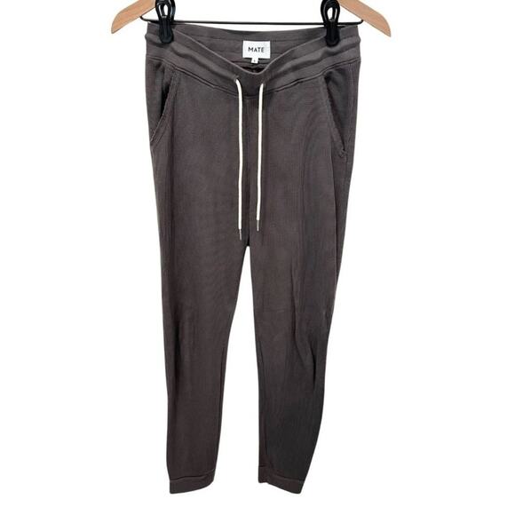 MATE the Label Organic Thermal Waffle Jogger Pant Charcoal S - Picture 2 of 10